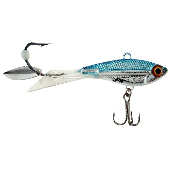 PK Ridge Glider Glide Bait size 5/16 oz. color Blue Chrome Glow