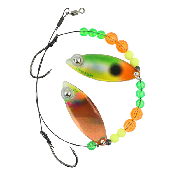 Eye-Fish Premium Double Willow Blade Worm Harness Darter Copper Back color