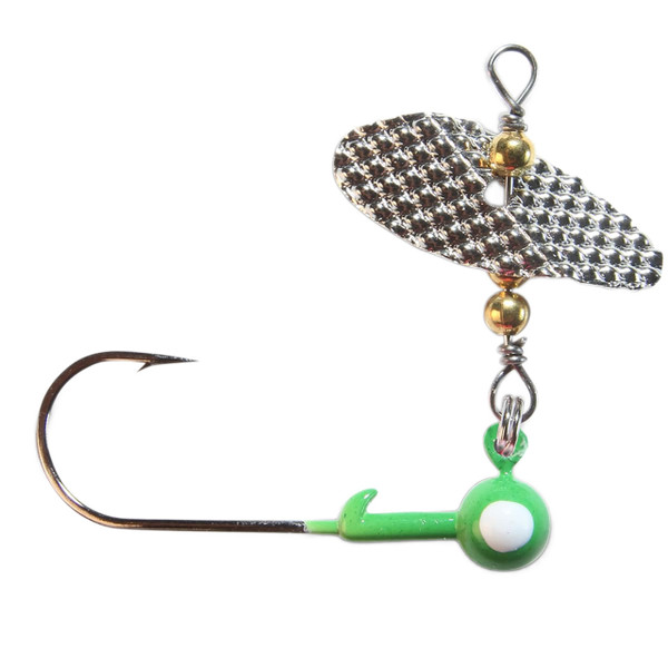 PK Lures Spin A Jig color Pearl Chartreuse Glow