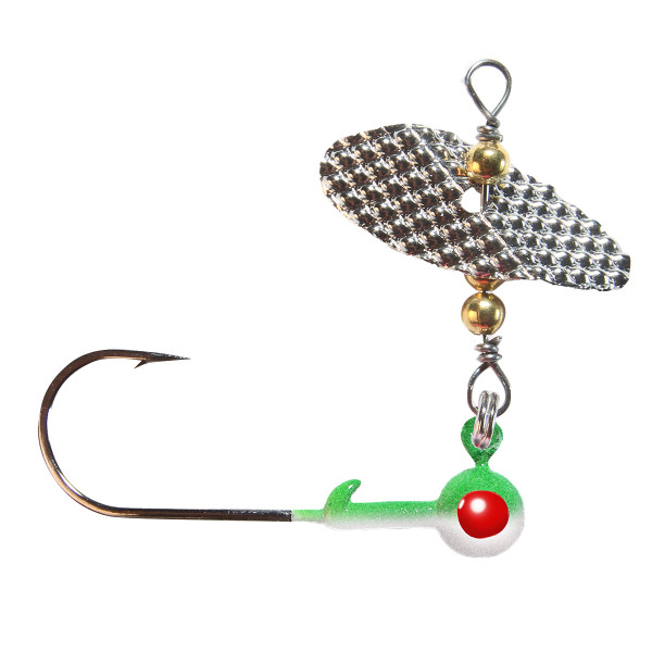PK Lures Spin A Jig color Pearl Chartreuse Glow