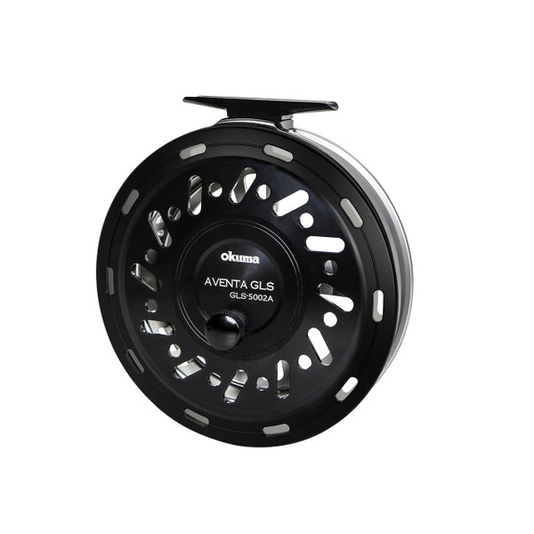 Okuma Aventa GLS Centerpin Float Reel front color Gunsmoke