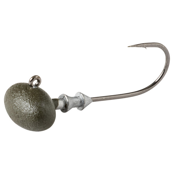 Great Lakes Finesse Stealth Football Jig Head color Matte Green Pumpkin