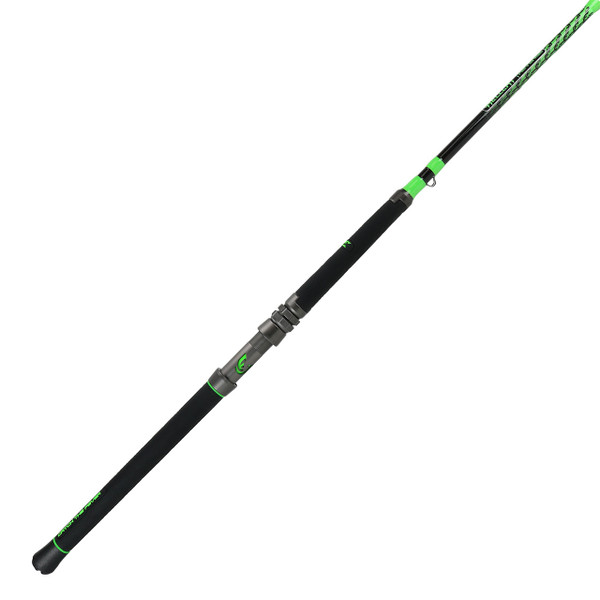 Catch The Fever HellCat Revenge Spinning Rod color Green non-slip two-part silicone polymer grip handle.