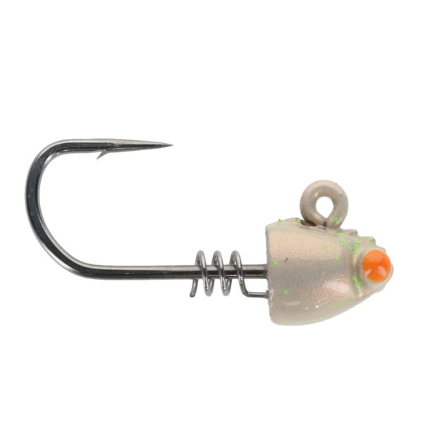 No Live Bait Needed Shrimp Heads color Amber Alert shrimp jig heads