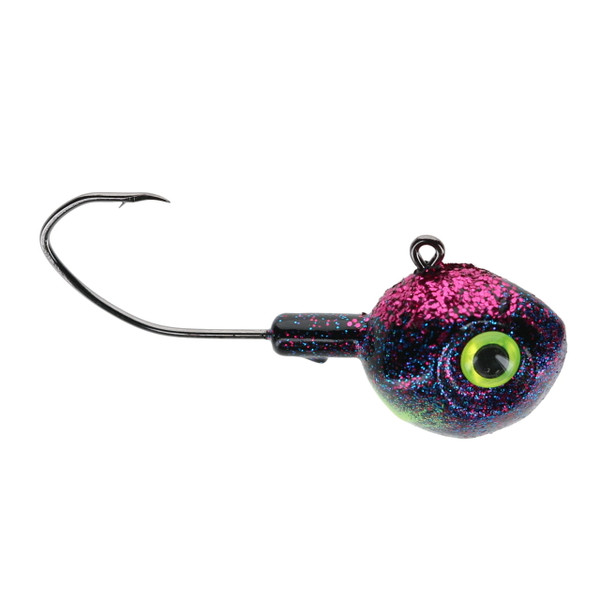 Bondy Bait Company Better Bite Jigs in Ambassador, a purple-pink jighead with a lifelike eye for vertical jigging walleye. 