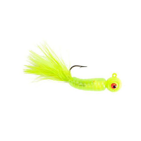 Lindy Fuzz-E Grub Jigs color Black Chartreuse