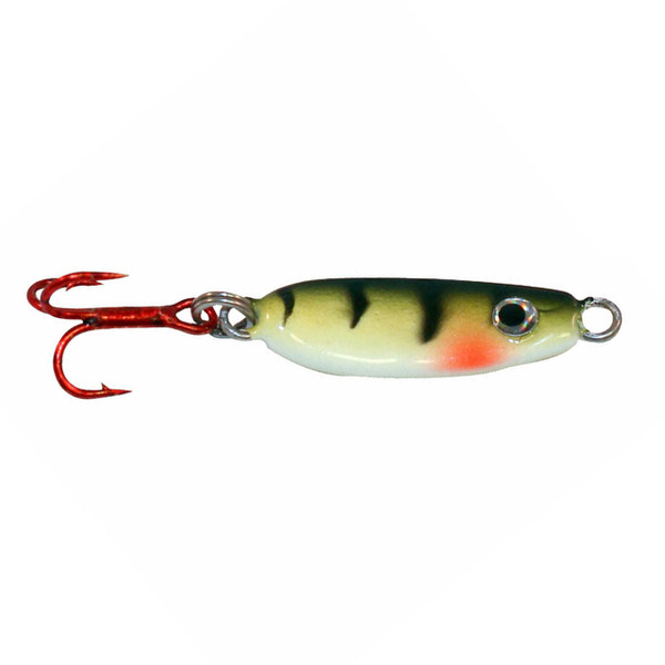 Northland UV Forage Minnow Jigging Spoon color Purple Tiger 
