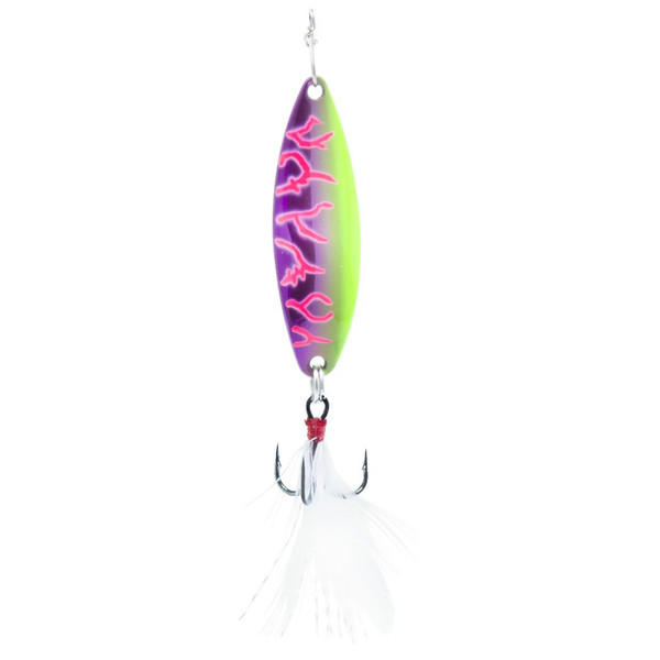 Clam Leech Flutter Spoon color Glow Chartreuse-Purple