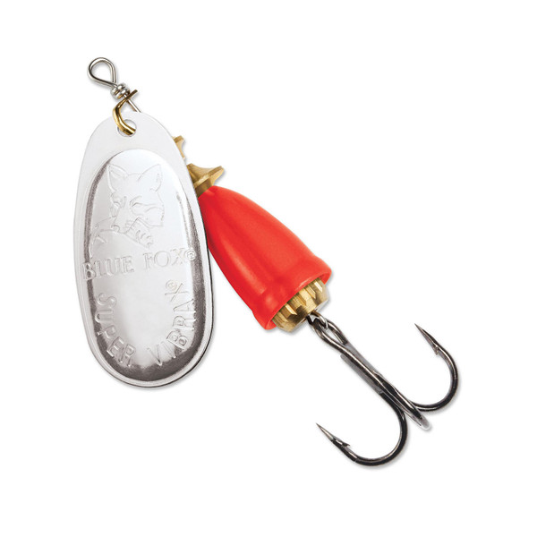 Blue Fox Classic Vibrax Spinner color Gold-Fluorescent Red