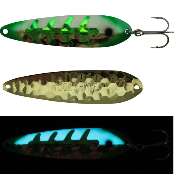 Moonshine Lures Half Moon Spoon color Bad Tad 