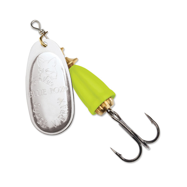 Blue Fox Classic Vibrax Spinner color Gold-Fluorescent Red
