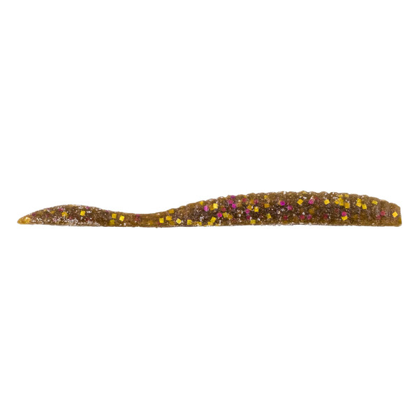 Berkley PowerBait MaxScent Flat Worm Soft Bait color Green Pumpkin Party