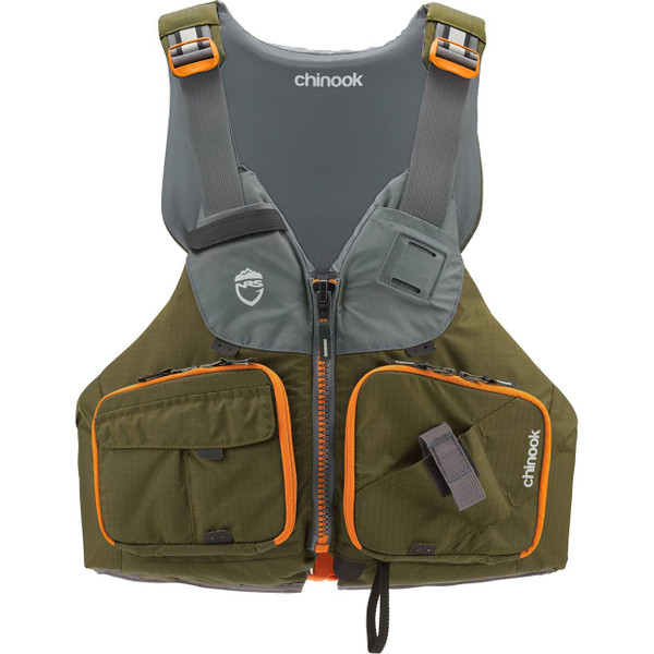 NRS Men's Chinook Fishing Life Vest Charcoal color