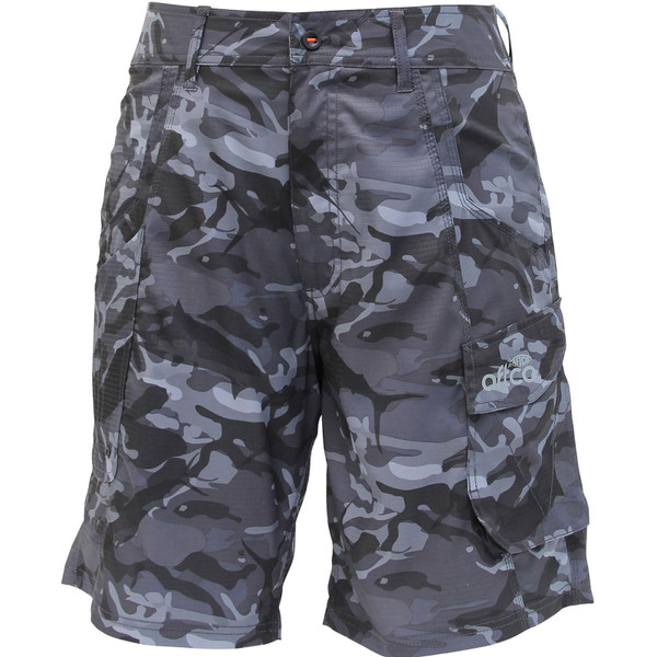 AFTCO Men's Tactical Fishing Shorts color Blue Camo front view