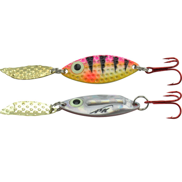 PK Lures Rattling Spoon color Bengal Tiger Glow