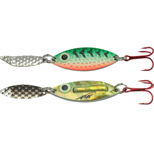 PK Lures Rattling Spoon color Bengal Tiger Glow