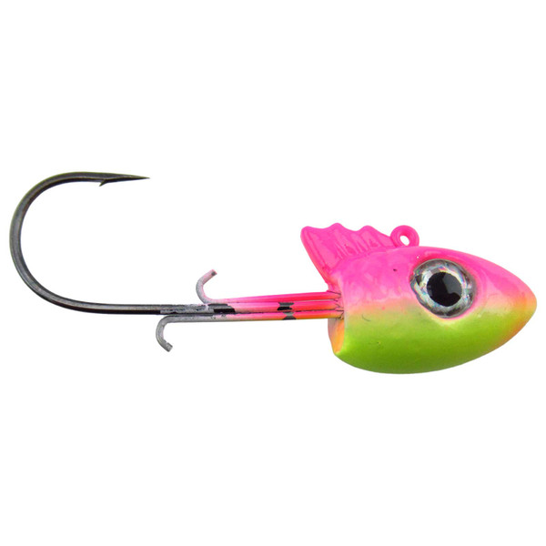 Big Bite Baits TRU-X Wally Jig Heads color Purple Chartreuse