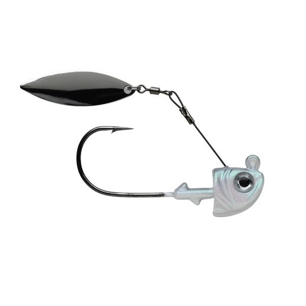 1st Gen Fishing Top Spin Jig Head color Green Pumpkin Black Flake