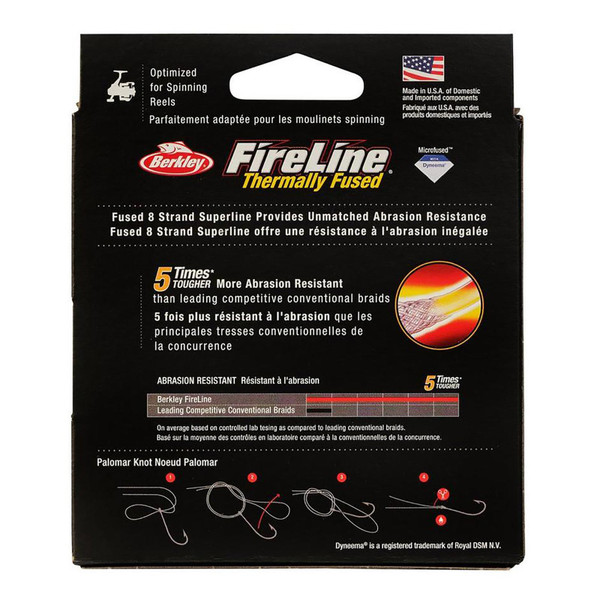 Berkley FireLine Thermally Fused Superline back of box