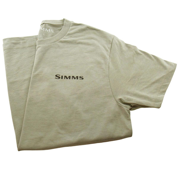 Simms Men's Bass Outline Short Sleeve Shirt Front Logo