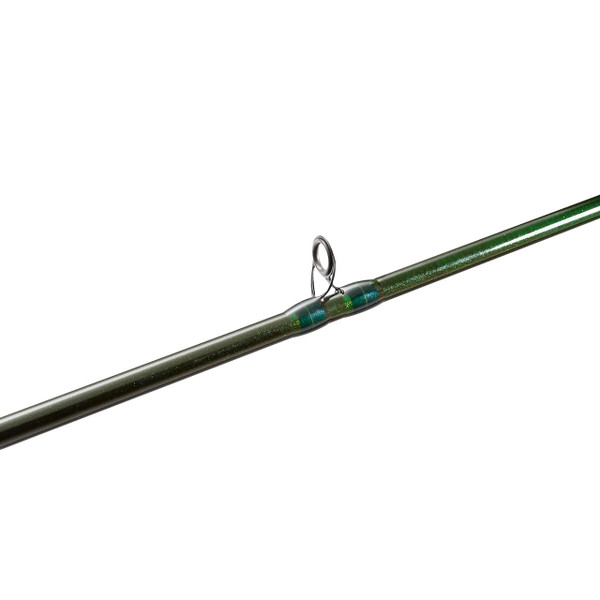 St. Croix Eyecon Casting Rod close up of SeaGuide Aluminum Oxide guide with black frame