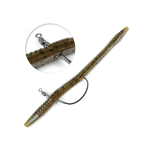 Gamakatsu G-Finesse Cover Neko hook placement with soft bait, not included