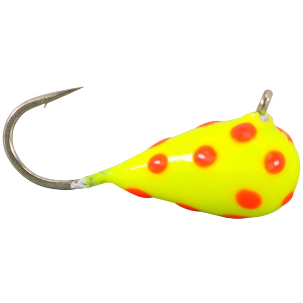 Widow Maker Lures Dropper Glow Series Tungsten Jigs color Yellow Polka Dot
