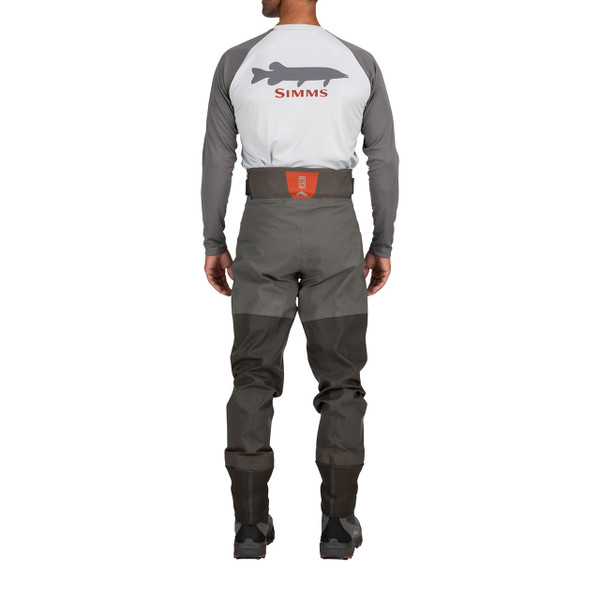 Simms Men's G3 Guide Stockingfoot Wading Pants back view on model