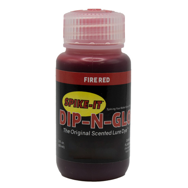 Spike-It Dip-N-Glo Scented Soft Plastic Lure Dye color Fire Red