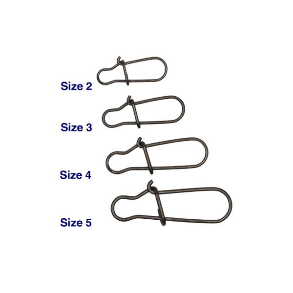 FishUSA Heavy Duty Duo-Lock Snap (25 Pack) Size Comparison of Sizes 2-5