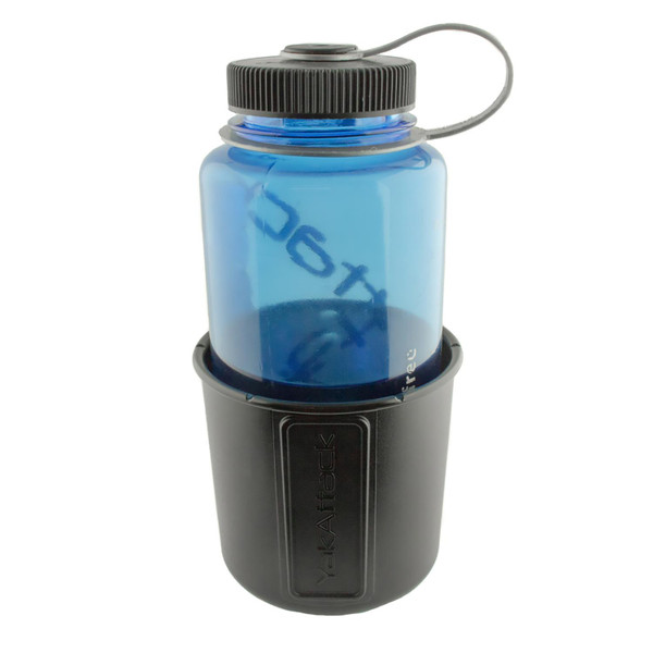 YakAttack MultiMount Cup Holder color Black with a water bottle (water bottle not included)