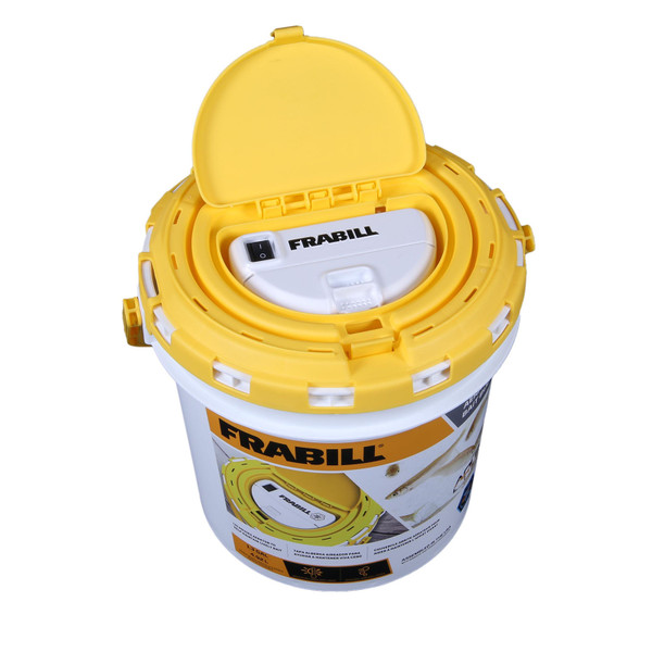 Frabill Insulated Bait Bucket with Aerator top view