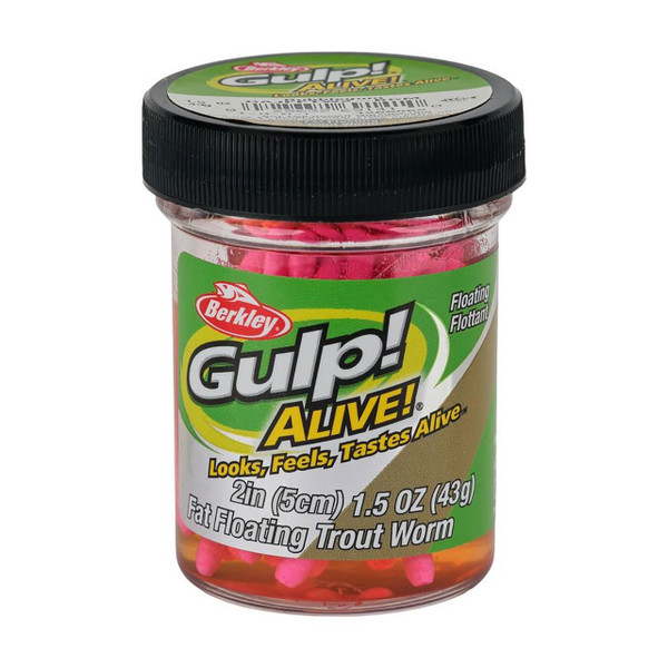 Berkley Gulp! Alive! Fat Floating Trout Worms container 1.5 oz