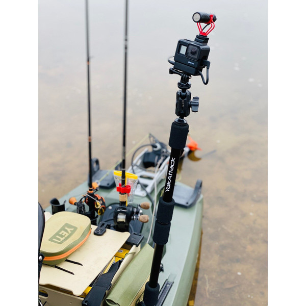 YakAttack PanFish Pro Camera Mount attached to kayak