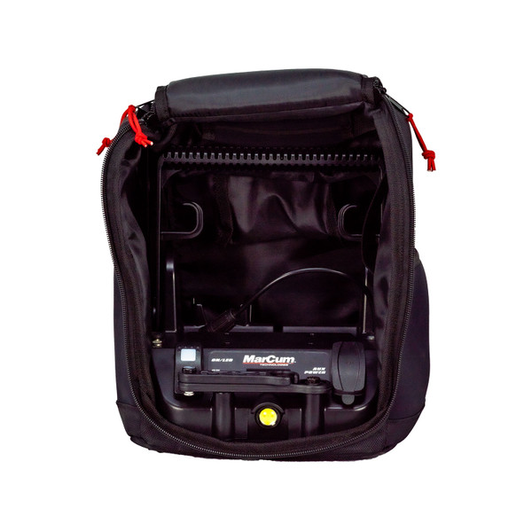 MarCum Lithium Shuttle Soft Pack open, electronics not inlcuded
