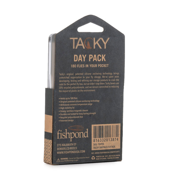 Tacky Day Pack Fly Box back of package