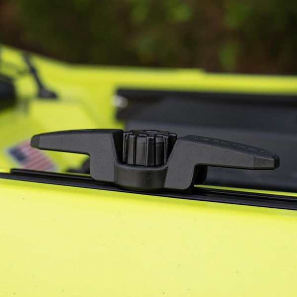 YakAttack Track Mount GT Cleat XL installed on a kayak side angle 