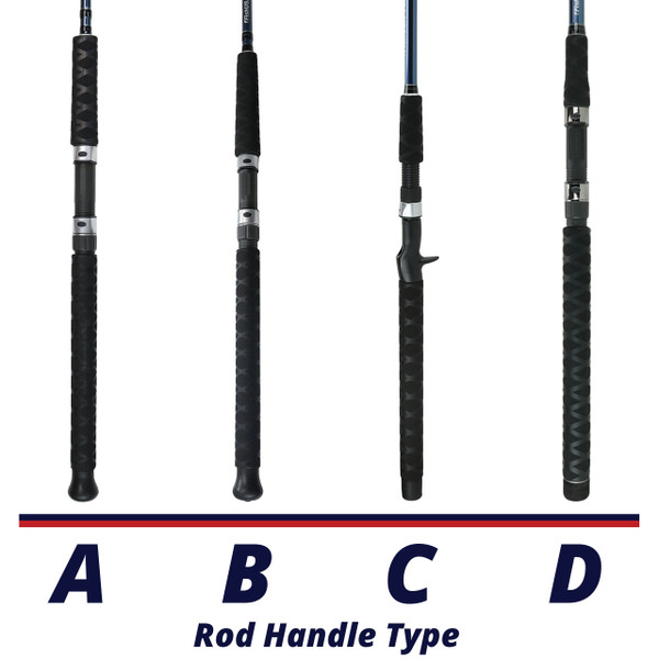 FishUSA Flagship Trolling Rods Handle Comparison Chart