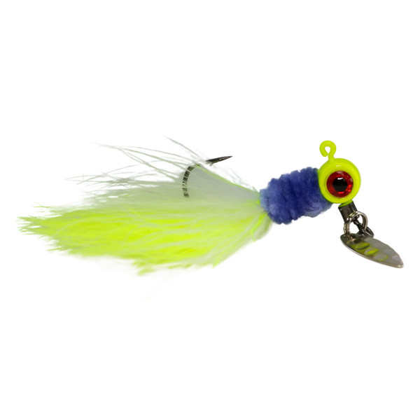 Strike King Mr. Crappie Maribou Sausage Spin Side View with Marabou Tail and Blade