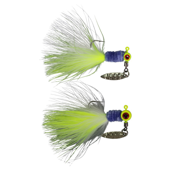 Strike King Mr. Crappie Maribou Sausage Spin 1/8 and 1/16 Size Comparison