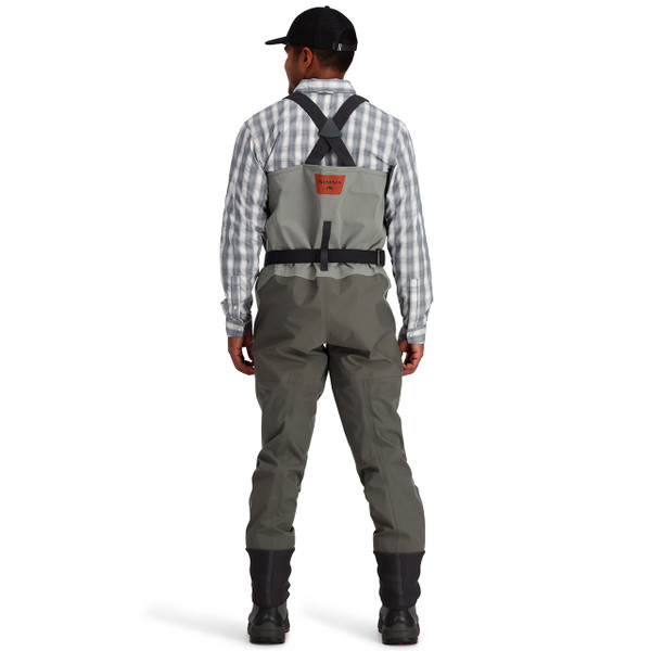Simms Men's Freestone Stockingfoot Chest Waders back view on model