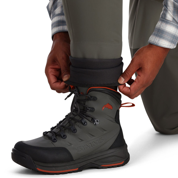 Simms Men's Freestone Stockingfoot Chest Waders Neoprene Gravel Guard close up