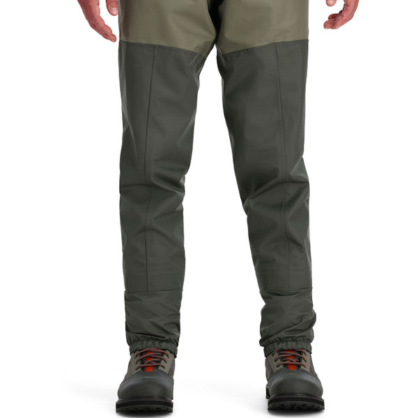 Simms Men's Tributary Stockingfoot Chest Waders Basalt color front leg view