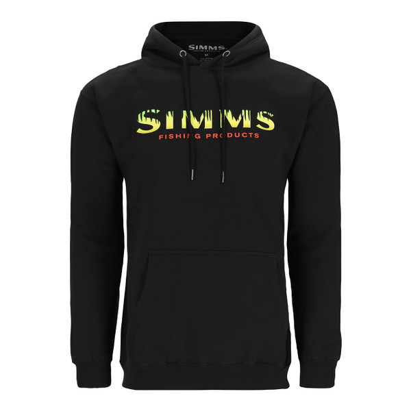 Simms Men's Logo Hoody Black Neon color