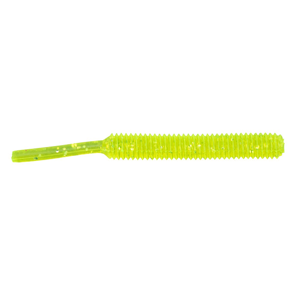 Cubby Nail Tail Soft Bait color Clear Chartreuse Glitter