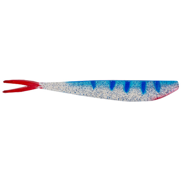 Big Bite Baits Slim Minnow Soft Bait color Blue Ice Tiger