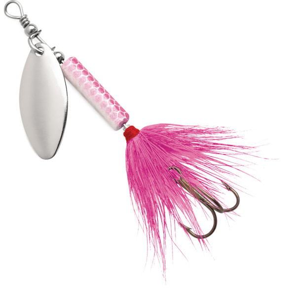 Blue Fox Whip Tail Deep Runner Spinner color Pink White