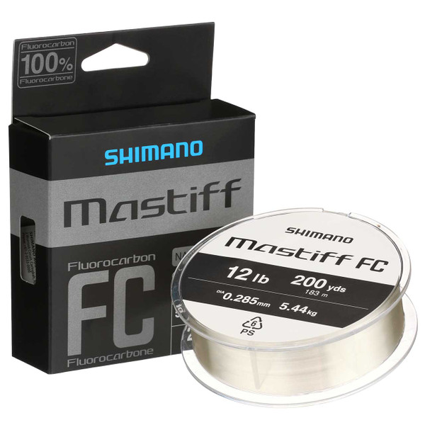 Shimano Mastiff FC Flurocarbon Line packaging and spool view