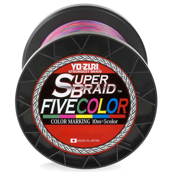 Yo-Zuri SuperBraid Five Color Braided Fishing Line front view of spool