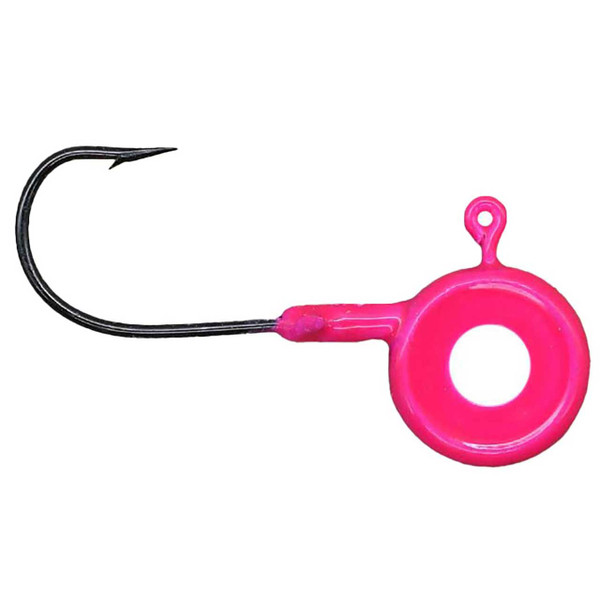 Leland's Lures Eye Hole Pill Head Jig Head color Pink